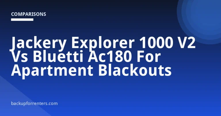 Jackery Explorer 1000 V2 Vs Bluetti Ac180 For Apartment Blackouts